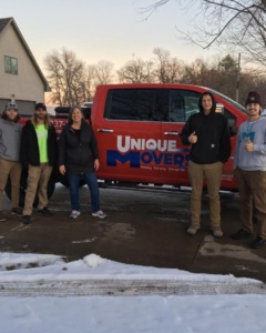 Unique Movers team working on a residential move